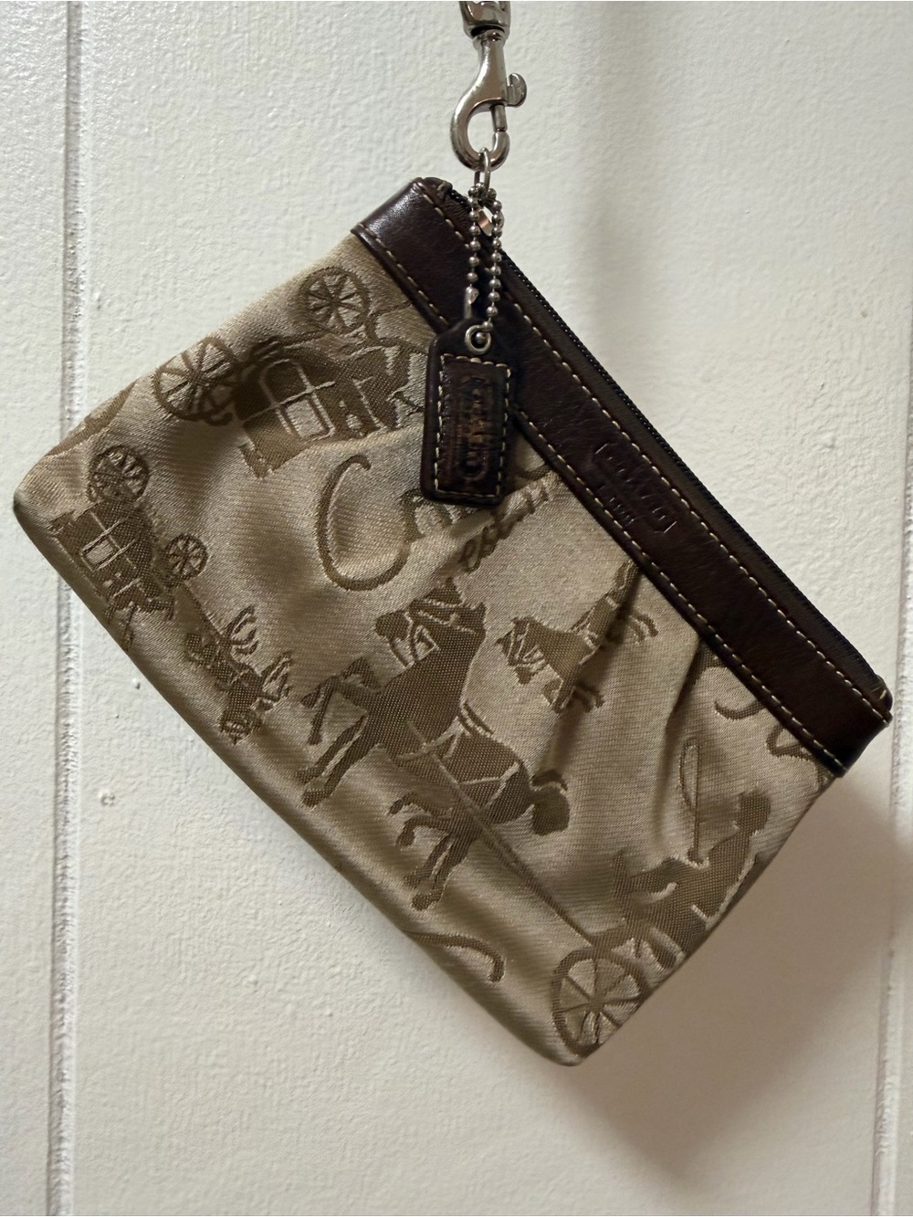 Y2K Coach Madison Horse & Carriage Sateen Wristlet
